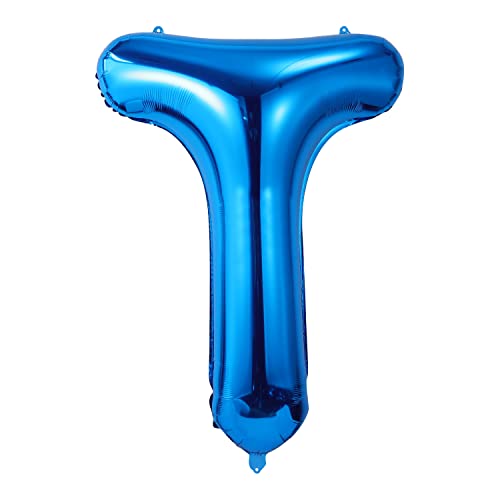 AIEX 101,6cm Buchstabenballon Blau, Große Buchstaben Ballons Folienballons Buchstaben Blau Dekoration für Geburtstag Hochzeit Jubiläum Party Buchstabe T von AIEX