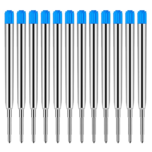 AIEX 12 Stück Austauschbare Kugelschreiberminen, Metall Kugelschreibermine mit Mittelgroßer Spitze, Glattes Schreiben Kugelschreiber Ersatztinte (Blau) von AIEX