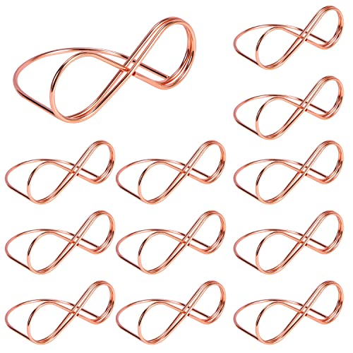 AIEX 12 Stück Tischkartenhalter, 6,6cm Tischnummernhalter Hochzeit Tischkartenhalter Metall Kartenhalter Hochzeit für Hochzeiten Notizen Geburtstagsfeiern Buffets (Roségold) von AIEX
