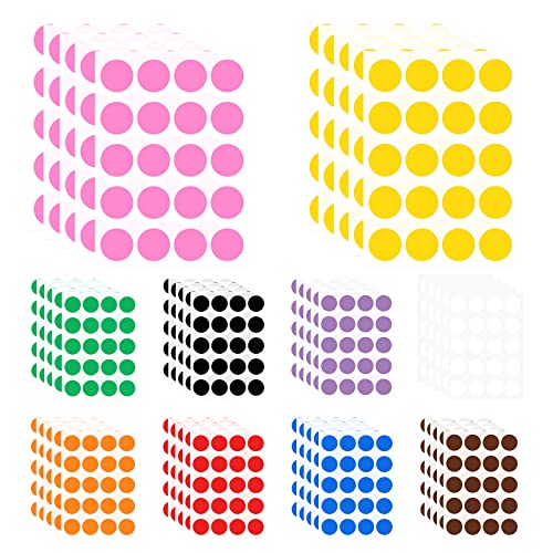 AIEX 1200 Stück Farbkodierung Etiketten, Klebepunkte Bunt, 30 mm/1,2 Zoll Runde Punktaufkleber Etiketten Kreispunktaufkleber zum Ausmalen Markieren Organisieren (10 Verschiedene) von AIEX