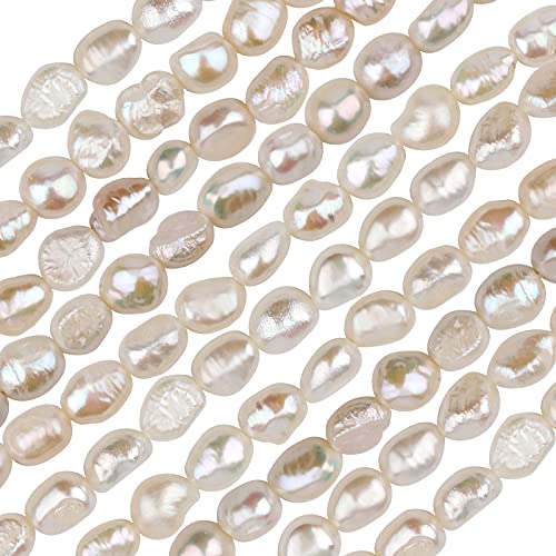 AIEX 2 Strings 36-40cm Naturperlen Perlen Künstliche Süßwasserzuchtperlen Perlen Bulk Weiße Spacer Perlenperlen für DIY Craft Armband Ohrring Schmuckherstellung von AIEX