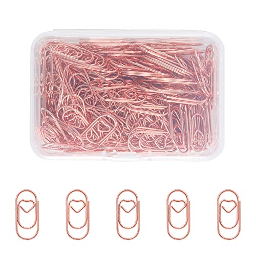 AIEX 210 Stück 9x20mm Mini Büroklammern Herz, Niedlich Edelstahl Metall Büroklammern Klein Büroklammern Lesezeichen zum Sortieren und Organisieren von Papieren Büro Schule Heimgebrauch (Roségold) AIEX 210 Stück 9x20mm Mini Büroklammern Herz, Niedlich Edelstahl Metall Büroklammern Klein Büroklammern Lesezeichen zum Sortieren und Organisieren von Papieren Büro Schule Heimgebrauch (Roségold) von AIEX