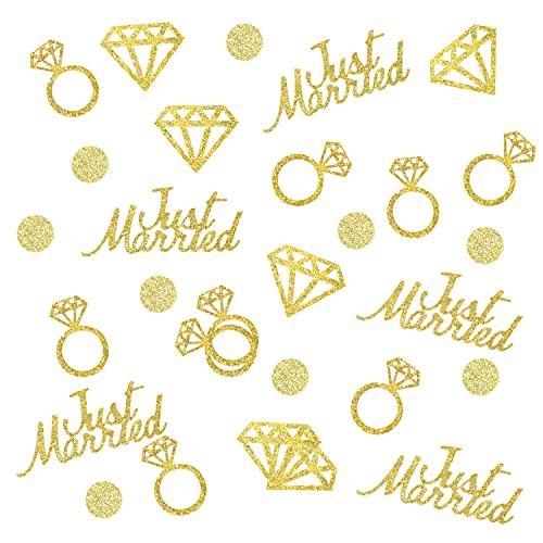 AIEX 300 Stück Gold Hochzeit Tischkonfetti, Glitzer Papier Konfetti Just Married Diamant Ring Punkte Konfetti Tischdekorationen für Brautdusche Hochzeit Junggesellenabschied AIEX 300 Stück Gold Hochzeit Tischkonfetti, Glitzer Papier Konfetti Just Married Diamant Ring Punkte Konfetti Tischdekorationen für Brautdusche Hochzeit Junggesellenabschied von AIEX