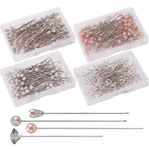 AIEX 320 Stück 4 Stile Perlenkopfnadeln Kristallkopf Anstecknadeln gerader Kopf Pins für Bankett Hochzeit Party Jahrestag Dekorationen AIEX 320 Stück 4 Stile Perlenkopfnadeln Kristallkopf Anstecknadeln gerader Kopf Pins für Bankett Hochzeit Party Jahrestag Dekorationen von AIEX