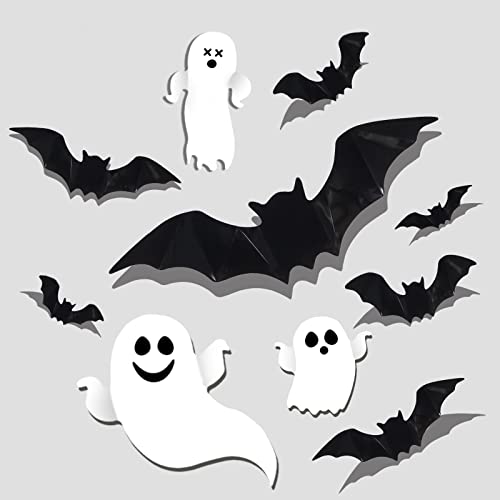 AIEX 70stk Halloween Aufkleber, Wasserfest Halloween Fledermaus Deko Klein Geister Aufkleber Weiß in Verschiedenen Größen für Schule Zuhause Büro Partyzubehör AIEX 70stk Halloween Aufkleber, Wasserfest Halloween Fledermaus Deko Klein Geister Aufkleber Weiß in Verschiedenen Größen für Schule Zuhause Büro Partyzubehör von AIEX