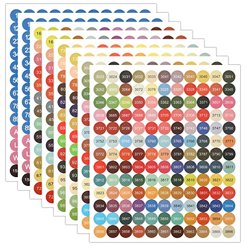 AIEX 8 Blatt Farbige Nummernaufkleber, 447 Mehrfarbige Etiketten Buchstabenaufkleber inkl. 1-99 Nummernaufkleber und 26 Buchstaben Sortieren von Diamond Art Painting Aufbewahrungsbox, Farbe (2 Set) von AIEX