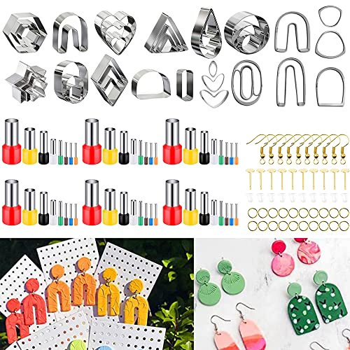 AIFUDA Modelliermassen-Ausstecher, 16 Formen, Ton-Ohrring-Ausstechformen mit 48 Kreisform-Ausstechformen und 50 Ohrring-Zubehör für Polymer-Ton-Schmuck- und Ohrringherstellung, 134 Stück AIFUDA Modelliermassen-Ausstecher, 16 Formen, Ton-Ohrring-Ausstechformen mit 48 Kreisform-Ausstechformen und 50 Ohrring-Zubehör für Polymer-Ton-Schmuck- und Ohrringherstellung, 134 Stück von AIFUDA
