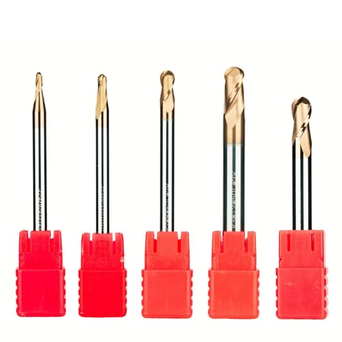 Kugelfräser VMH 2ESB 5tlg Durchmesser 2-8mm Länge 4-16mm Hartmetall K30 für Stähle gehärtet bis 55HRC, 2 Schneiden mit Tisinbeschichtung, Profi Hochleistungsbohrer AIHCSAR-TOOL Kugelfräser VMH 2ESB 5tlg Durchmesser 2-8mm Länge 4-16mm Hartmetall K30 für Stähle gehärtet bis 55HRC, 2 Schneiden mit Tisinbeschichtung, Profi Hochleistungsbohrer AIHCSAR-TOOL von AIHCSAR-TOOL