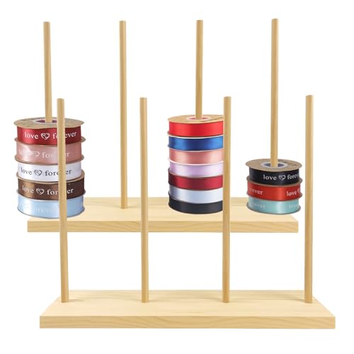AIHSUMC Holzband-Aufbewahrung, 2 Stück, Band-Organizer, Spulenhalter, Washi-Tape-Organizer, Drahtspulenständer, Halter zum Nähen, Basteln, Netzgewebe, Band, Kranz, Häkelrolle, Floristen, Kunst, AIHSUMC Holzband-Aufbewahrung, 2 Stück, Band-Organizer, Spulenhalter, Washi-Tape-Organizer, Drahtspulenständer, Halter zum Nähen, Basteln, Netzgewebe, Band, Kranz, Häkelrolle, Floristen, Kunst, von AIHSUMC