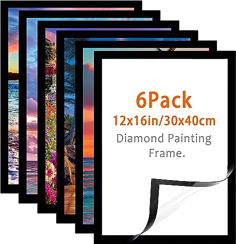 6-Packung Diamond Painting Frames 30x40 cm - Diamond Art Frame 12x16 Zoll,Diamant Malerei Rahmen für Diamant Malerei Anzeige und Schutz, Home Wall Office Dekor von AIKEWO