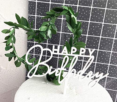 AILEXI 1 Zählung Acryl Glitter Kuchen Topper verzieren - Happy Birthday Weiß 0329 von AILEXI