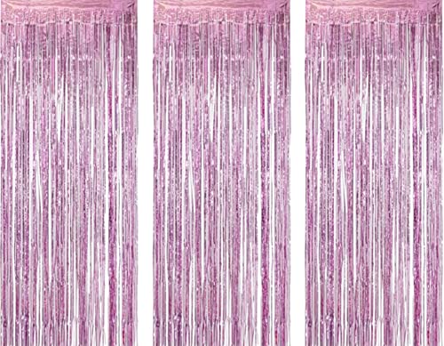 AILEXI 3 Pack Metall Lametta Vorhänge Folie Fransen Schimmer Vorhang Tür Fenster Dekoration für Geburtstag Hochzeit Partei liefert Luftschlangen 92 * 245cm - Rosa AILEXI 3 Pack Metall Lametta Vorhänge Folie Fransen Schimmer Vorhang Tür Fenster Dekoration für Geburtstag Hochzeit Partei liefert Luftschlangen 92 * 245cm - Rosa von AILEXI