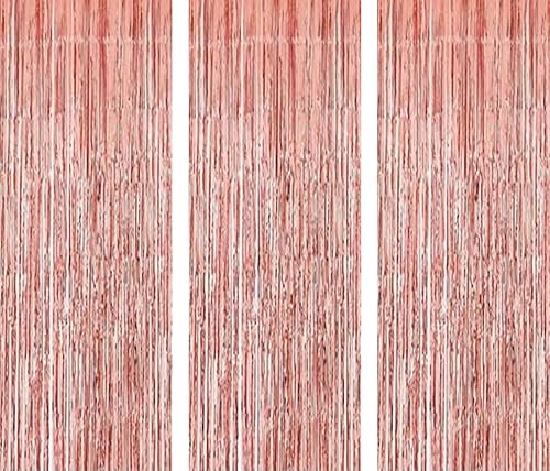 AILEXI 3er Pack Metallic Lametta Vorhänge Folie Fransen Schimmer Luftschlangen Vorhang Tür Fenster Dekoration für Geburtstag Hochzeitsfeier Lieferungen 3ft * 8ft - Laser-Roségold AILEXI 3er Pack Metallic Lametta Vorhänge Folie Fransen Schimmer Luftschlangen Vorhang Tür Fenster Dekoration für Geburtstag Hochzeitsfeier Lieferungen 3ft * 8ft - Laser-Roségold von AILEXI