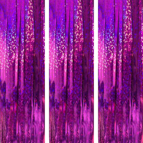 AILEXI 3er Pack Metallic Lametta Vorhänge Folie Fransen Schimmer Luftschlangen Vorhang Tür Fenster Dekoration für Geburtstag Hochzeitsfeier Lieferungen 3ft * 8ft - Laser Rosenrot AILEXI 3er Pack Metallic Lametta Vorhänge Folie Fransen Schimmer Luftschlangen Vorhang Tür Fenster Dekoration für Geburtstag Hochzeitsfeier Lieferungen 3ft * 8ft - Laser Rosenrot von AILEXI