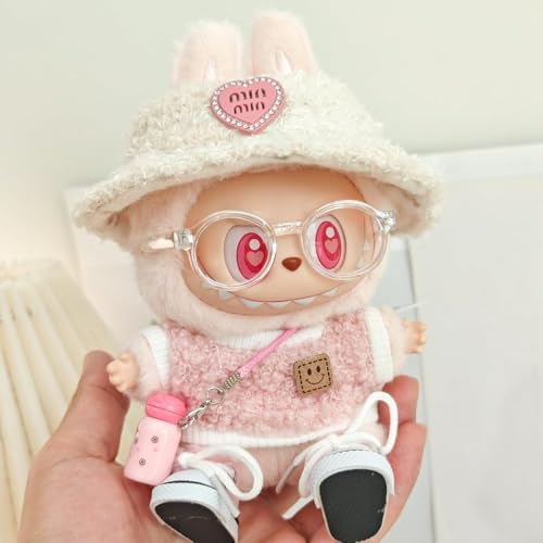 Kleidung für 6,7 Zoll Plüschpuppen für Labubu,Labubu Puppenkleidung,Handgemachte gehäkelte Puppenkleidung,Elegante Kleidung für Labubu-Puppen (keine Puppe) (BIANCO1) von AILIKIWE