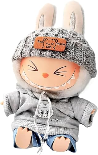 Kleidung für 6,7 Zoll Plüschpuppen für Labubu,Labubu Puppenkleidung,Handgemachte gehäkelte Puppenkleidung,Elegante Kleidung für Labubu-Puppen (keine Puppe) (BLU3) von AILIKIWE