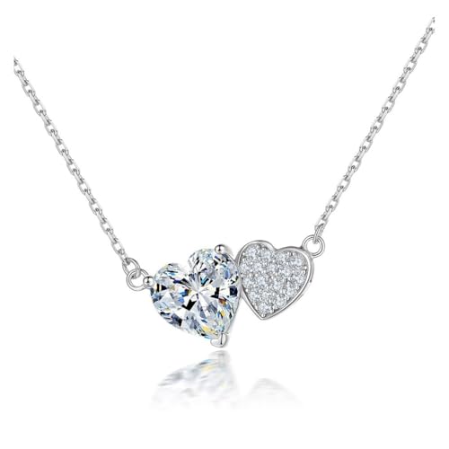 AILIUXIAOYAN Halskette Doppelte herzförmige Diamanthalskette for Frauen mit minimalistischem Nischendesign. Leichte Luxus-Halskette mit herzförmigem Zirkon-Anhänger aus S925-Silber AILIUXIAOYAN Halskette Doppelte herzförmige Diamanthalskette for Frauen mit minimalistischem Nischendesign. Leichte Luxus-Halskette mit herzförmigem Zirkon-Anhänger aus S925-Silber von AILIUXIAOYAN