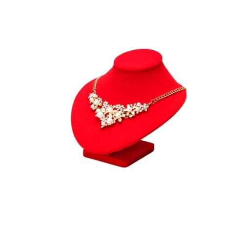 AILIUXIAOYAN Schmuckständer Halskettenständer mit Halsform, Schmuckhalter for Anhänger und Porträts Schmuckdisplay(Red) von AILIUXIAOYAN