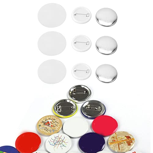 AILOOCEDI 100 Sets Pin-Back-Button-Teile, Metall-Pin, DIY, Leeres Abzeichen-Set für Kleidung, Rucksäcke, Hüte, Geeignet für Schulveranstaltungen, Namensschilder, Souvenirs (37MM) von AILOOCEDI