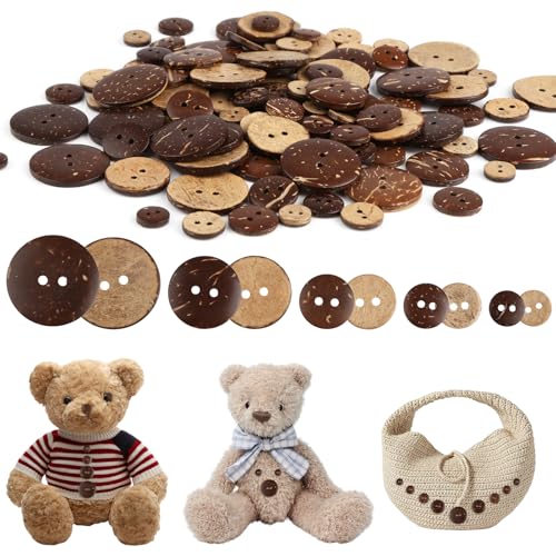100 Stück Holzknöpfe, Runde Knöpfe Holz, Vintage Holzknöpfe Kinder, 10/12,5/15/20/25mm Knöpfe Kokosnuss zum Annähenf mit 2 Löcher DIY Nähen, Handwerk Dekoration 100 Stück Holzknöpfe, Runde Knöpfe Holz, Vintage Holzknöpfe Kinder, 10/12,5/15/20/25mm Knöpfe Kokosnuss zum Annähenf mit 2 Löcher DIY Nähen, Handwerk Dekoration von AILUYA