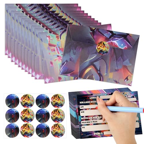AILUYA 12 x Einladungskarten mit Umschlägen und Aufkleber-Set, Graffiti-Einladungskarten, bunte Einladungskarten, DIN A6 Party-Einladungskarten für Mädchen, Jungen und Kindergeburtstagsfeiern AILUYA 12 x Einladungskarten mit Umschlägen und Aufkleber-Set, Graffiti-Einladungskarten, bunte Einladungskarten, DIN A6 Party-Einladungskarten für Mädchen, Jungen und Kindergeburtstagsfeiern von AILUYA