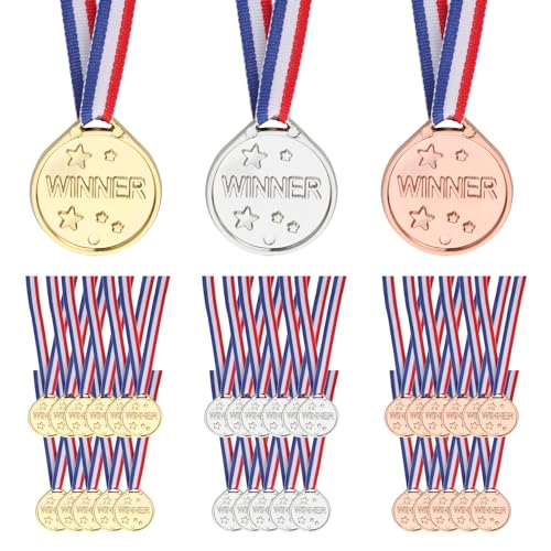 AILUYA 36 Stück Medaillen Kinder, Medaillen Kindergeburtstag, Silber und Bronze Goldmedaille für Kinder, Medaille Kinder des Gewinners für Schulwettbewerbe, Partyspiele, Fußballturniere AILUYA 36 Stück Medaillen Kinder, Medaillen Kindergeburtstag, Silber und Bronze Goldmedaille für Kinder, Medaille Kinder des Gewinners für Schulwettbewerbe, Partyspiele, Fußballturniere von AILUYA