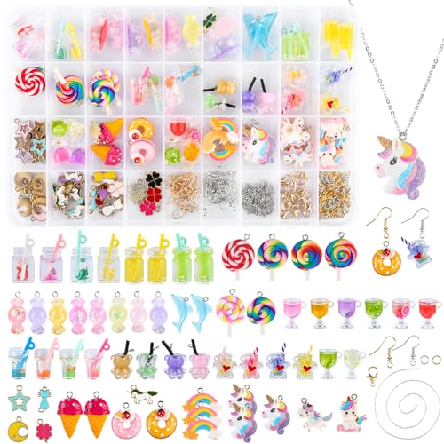 AILUYA Charms Anhänger Set, Resin Schmuck Selber Machen Set für Halskette, Bubble Tea Anhänger mit Aufbewahrungsbox, Ohrringe Selber Machen DIY Geschenk für Mädchen AILUYA Charms Anhänger Set, Resin Schmuck Selber Machen Set für Halskette, Bubble Tea Anhänger mit Aufbewahrungsbox, Ohrringe Selber Machen DIY Geschenk für Mädchen von AILUYA