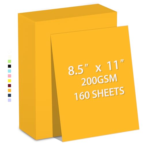 160 Blatt Kartonpapier, 200 g/m², Premium-Gewicht, 200 g/m², orangefarbenes Kartonpapier, zum Drucken, Basteln, Einladungen, glattes Druckerpapier, Bulk-Konstruktionspapier für Heimwerker und 160 Blatt Kartonpapier, 200 g/m², Premium-Gewicht, 200 g/m², orangefarbenes Kartonpapier, zum Drucken, Basteln, Einladungen, glattes Druckerpapier, Bulk-Konstruktionspapier für Heimwerker und von AILZFEI