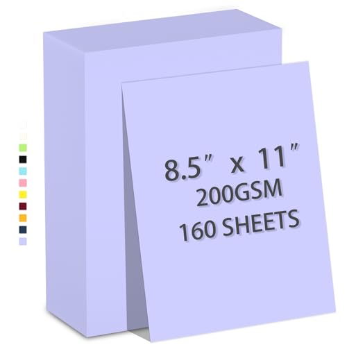 160 Blatt Kartonpapier, 21,6 x 27,9 cm, schweres Gewicht, 200 g/m², violettes Kartonpapier, Druck, Basteln, Einladungen, glattes Druckerkartonpapier, Großpackpapier, DIY und professionelle Nutzung 160 Blatt Kartonpapier, 21,6 x 27,9 cm, schweres Gewicht, 200 g/m², violettes Kartonpapier, Druck, Basteln, Einladungen, glattes Druckerkartonpapier, Großpackpapier, DIY und professionelle Nutzung von AILZFEI