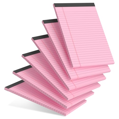 AILZFEI 6 kleine Notizblöcke, 12,7 x 20,3 cm, liniert, Pink, Notizblöcke, 6 Stück, Lernrücken-Schreibblöcke, 5 x 8 Rechtsblöcke, perforiert, schmal, liniert, rosa AILZFEI 6 kleine Notizblöcke, 12,7 x 20,3 cm, liniert, Pink, Notizblöcke, 6 Stück, Lernrücken-Schreibblöcke, 5 x 8 Rechtsblöcke, perforiert, schmal, liniert, rosa von AILZFEI