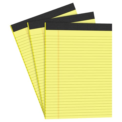 AILZFEI Yellow Legal Blöcke, 21,6 x 27,9 cm breit, liniert, 30 Blatt/Block, 9 kg farbiges Papier, perforierter Notizblock mit stabiler Rückseite, 3 Blöcke, Gelb AILZFEI Yellow Legal Blöcke, 21,6 x 27,9 cm breit, liniert, 30 Blatt/Block, 9 kg farbiges Papier, perforierter Notizblock mit stabiler Rückseite, 3 Blöcke, Gelb von AILZFEI