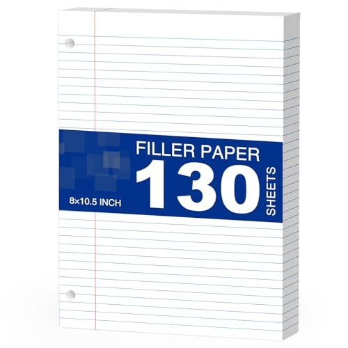 Weißes Loseblattpapier, 130 Blatt, Füllpapier, 20,3 x 26,7 cm, College, liniert, 3-fach gelocht, für 3-Ringbücher, Notizbuch, liniert, 20,3 x 26,7 cm Weißes Loseblattpapier, 130 Blatt, Füllpapier, 20,3 x 26,7 cm, College, liniert, 3-fach gelocht, für 3-Ringbücher, Notizbuch, liniert, 20,3 x 26,7 cm von AILZFEI