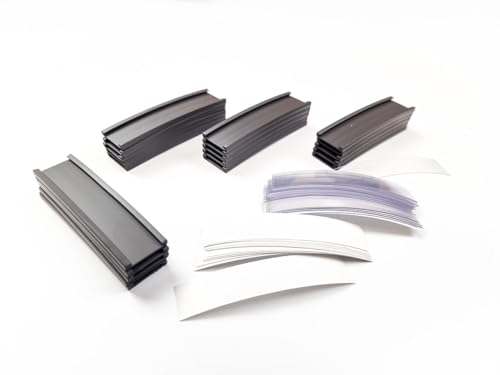 20 x Magnetische Etikettenhalter, vorgeschnitten, 10 x 60 mm, flexibler Magnet mit Schlitzen zum Einschieben des Papiers mit Schutzfolie, zum Markieren von Regalen. von AIMAN GZ