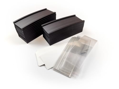 20 x Magnetische Etikettenhalter, vorgeschnitten, 30 x 100 mm, flexibler Magnet mit Schlitzen zum Einschieben des Papiers mit Schutzfolie, zum Markieren von Regalen. von AIMAN GZ