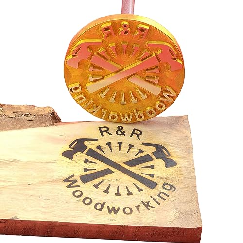 AIMOADO Benutzerdefinierte Messing Branding Eisen für Holz Personalisierte Logo Marke Stempel für Unterschrift, Leder, Lebensmittel, Holz Branding Eisen von Handarbeit (10,2 x 10,2 cm) von AIMOADO