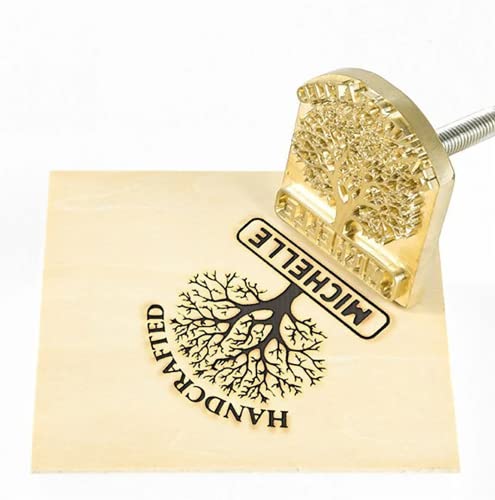 Benutzerdefiniertes Logo Holz Branding Eisen, langlebiges Leder Holz Branding Eisen Custom Burning Stamp, Geschenk für Vater, Freunde und Ehemann (2,5 x 2,5 cm) von AIMOADO