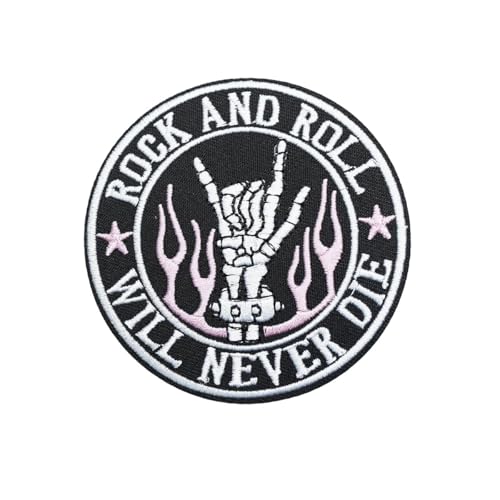 1 x Aufnäher mit Rock-Emblem, bestickt, für Kleidung, Hut, Tasche, Dekoration 1 x Aufnäher mit Rock-Emblem, bestickt, für Kleidung, Hut, Tasche, Dekoration von AIMPLANACT