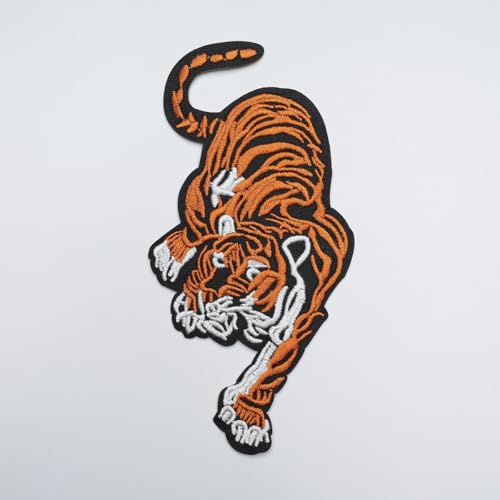 1 x Aufnäher mit wildem Tiger, bestickt, heißschmelzend, für Kleidung, Tasche, Hut, Dekor 1 x Aufnäher mit wildem Tiger, bestickt, heißschmelzend, für Kleidung, Tasche, Hut, Dekor von AIMPLANACT