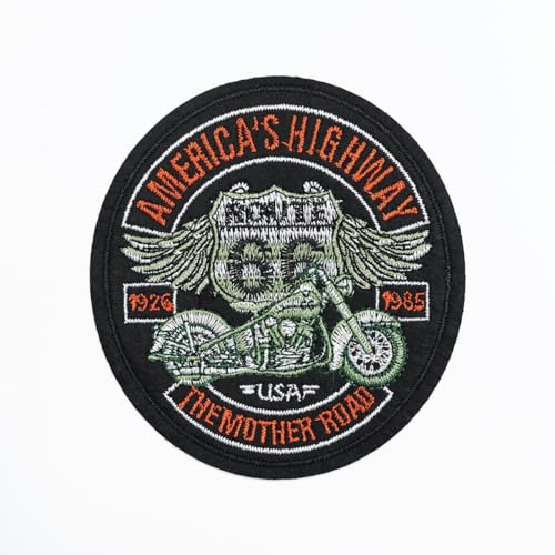 1 x Motorrad-Emblem, bestickt, Heißschmelz-Patch, Mantel-Rücken-Reparatur, Kleidung, zerrissene Dekoration 1 x Motorrad-Emblem, bestickt, Heißschmelz-Patch, Mantel-Rücken-Reparatur, Kleidung, zerrissene Dekoration von AIMPLANACT