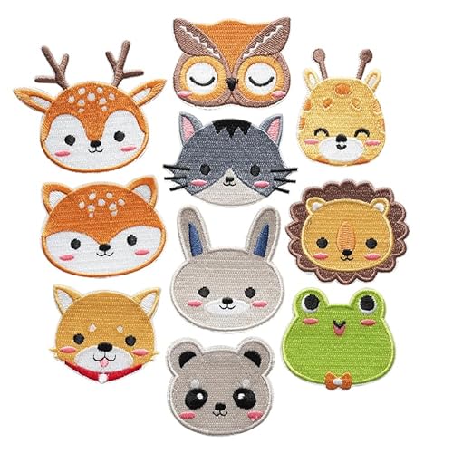 10 Stück Cartoon Tier Bunny Katze Stickerei Hot Melt Patch Cover Cap Tasche Schuhe Socken Aufbügler Hand Nähen Patches 10 Stück Cartoon Tier Bunny Katze Stickerei Hot Melt Patch Cover Cap Tasche Schuhe Socken Aufbügler Hand Nähen Patches von AIMPLANACT