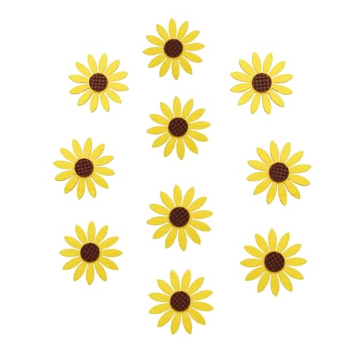 10 x Sonnenblumen-Flicken aus Vliesstoff, für Kleidung, Taschen, Hüte, Dekoration 10 x Sonnenblumen-Flicken aus Vliesstoff, für Kleidung, Taschen, Hüte, Dekoration von AIMPLANACT