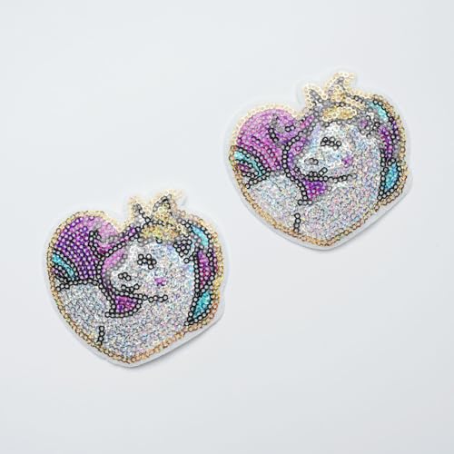 2 Stück Love Unicorn Pailletten bestickt Hot Melt Patches Kostüm Zubehör Schuhkappe Abdeckung 2 Stück Love Unicorn Pailletten bestickt Hot Melt Patches Kostüm Zubehör Schuhkappe Abdeckung von AIMPLANACT