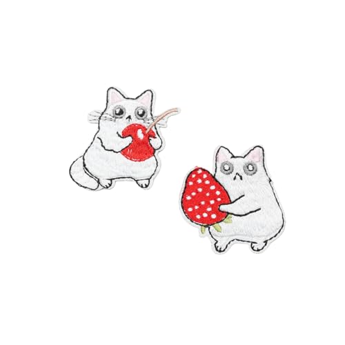 2 Stück weiße Katze Stickerei Hot Melt Patch Kostüm Zubehör Schuhkappe Zubehör DIY Allover Patch 2 Stück weiße Katze Stickerei Hot Melt Patch Kostüm Zubehör Schuhkappe Zubehör DIY Allover Patch von AIMPLANACT