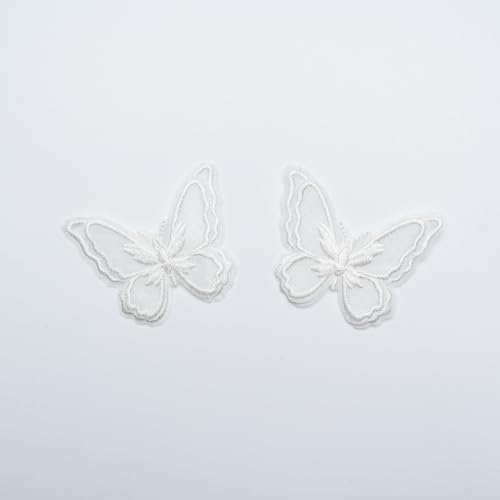 2 weiße Organza-Aufnäher mit Schmetterlingen, Handnähte, Kostüm-Zubehör, Hochzeitskleid, DIY Patch 2 weiße Organza-Aufnäher mit Schmetterlingen, Handnähte, Kostüm-Zubehör, Hochzeitskleid, DIY Patch von AIMPLANACT