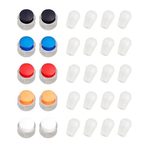AINIUNIU Kordel Stopper mit 2 Loch, Kordelstopper, 10 Stück Bunte Kordelklemme mit 20 Kordelenden, Federschnur Schlösser, Rund Kunststoff Schnurstopper für Kordelzug, Schnellverschluss Schnürsenkel von AINIUNIU