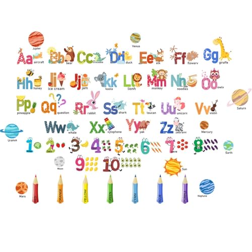 AINIUNIU Alphabet Nummer Wandtattoo, Kinder Buchstaben Laute von A – Z Wandaufkleber und Zahlen von 1 bis 10 Lernen, für Kleinkinder Schlafzimmer Zuhause Schule Kindergarten Klassenzimmer AINIUNIU Alphabet Nummer Wandtattoo, Kinder Buchstaben Laute von A – Z Wandaufkleber und Zahlen von 1 bis 10 Lernen, für Kleinkinder Schlafzimmer Zuhause Schule Kindergarten Klassenzimmer von AINIUNIU