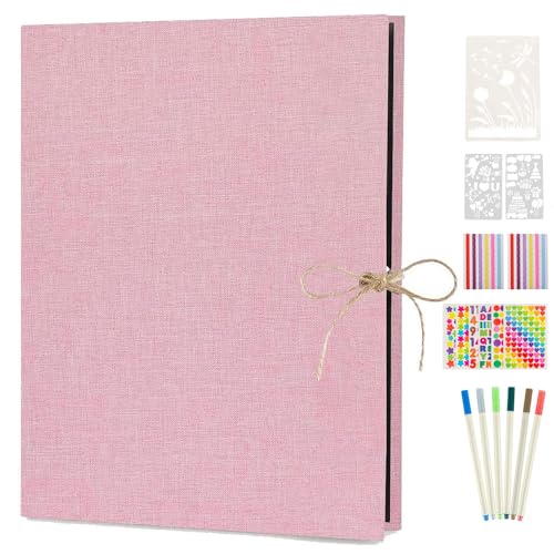 AIOR Fotoalbum zum Selbstgestalten, Schwarze Seiten Fotoalben Scrapbook Album zum Einkleben, Leinen Fotobuch Hochzeit Gästebuch, Valentinstag Geburtstag Jahrestag Geschenk Frauen Männer, Rosa AIOR Fotoalbum zum Selbstgestalten, Schwarze Seiten Fotoalben Scrapbook Album zum Einkleben, Leinen Fotobuch Hochzeit Gästebuch, Valentinstag Geburtstag Jahrestag Geschenk Frauen Männer, Rosa von AIOR
