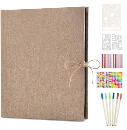 Fotoalbum zum Selbstgestalten, AIOR Schwarze Seiten Fotoalben Scrapbook Groß zum Einkleben, Leinen Nachfüllbar Fotobuch Gästebuch Stammbuch, Geburtstag Jahrestag Geschenk für Mädchen Frauen, Beige Fotoalbum zum Selbstgestalten, AIOR Schwarze Seiten Fotoalben Scrapbook Groß zum Einkleben, Leinen Nachfüllbar Fotobuch Gästebuch Stammbuch, Geburtstag Jahrestag Geschenk für Mädchen Frauen, Beige von AIOR