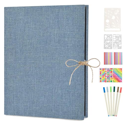 Fotoalbum zum Selbstgestalten, AIOR Schwarze Seiten Fotoalben Scrapbook Groß zum Einkleben, Leinen Nachfüllbar Fotobuch Gästebuch Stammbuch, Geburtstag Jahrestag Geschenk, Blau Fotoalbum zum Selbstgestalten, AIOR Schwarze Seiten Fotoalben Scrapbook Groß zum Einkleben, Leinen Nachfüllbar Fotobuch Gästebuch Stammbuch, Geburtstag Jahrestag Geschenk, Blau von AIOR