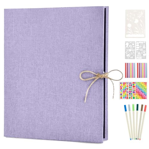 Fotoalbum zum Selbstgestalten, AIOR Schwarze Seiten Fotoalben Scrapbook Groß zum Einkleben, Leinen Nachfüllbar Fotobuch Gästebuch Stammbuch, Geburtstag Jahrestag Geschenk, Violett Fotoalbum zum Selbstgestalten, AIOR Schwarze Seiten Fotoalben Scrapbook Groß zum Einkleben, Leinen Nachfüllbar Fotobuch Gästebuch Stammbuch, Geburtstag Jahrestag Geschenk, Violett von AIOR